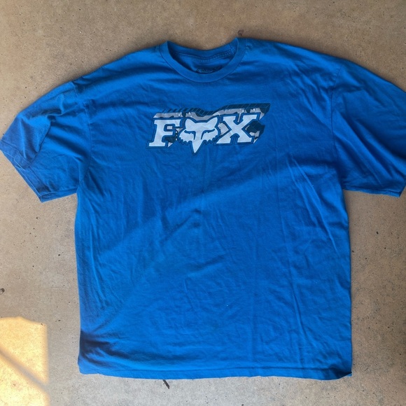 Fox Racing TShirt Mens X-Large Blue Riding Moto Short Sleeve Top Logo Graphic - Picture 1 of 4